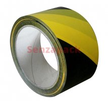Páska lepící žluto-černá, výstražná, 50mm x 66m